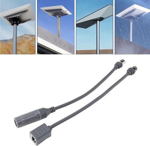 Fafeicy Satellite RJ45 Adapter, 2pcs Rubber Copper Shielded IP68 Proof 1200Mbps Plug and Play, with Grounding Design, for Gen3 Rectangular Satellite Computers Laptops Smart TVs in Saudi Arabia