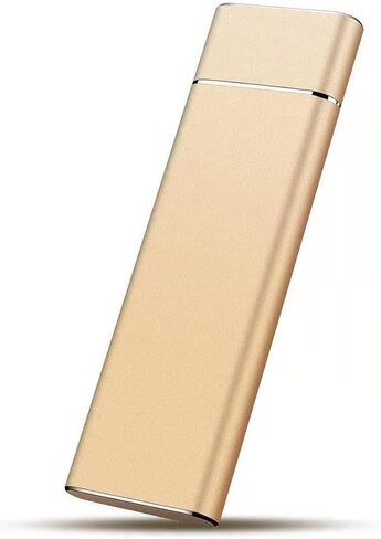 64GB Portable External SSD for Laptop, USB 3.1 to Type-C Solid State Drive, Lightweight Hard Drive for PC(Golden) in Saudi Arabia