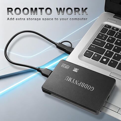 محرك الأقراص الصلبة الخارجي 120 جيجا بايت HDD USB 3.0 وحدة تخزين محمولة للكمبيوتر الشخصي والكمبيوتر المحمول وماك وإكس بوكس ​​وبلاي ستيشن 4 - نقل بيانات عالي السرعة، محرك نسخ احتياطي للصور والموسيقى والملفات in Kuwait