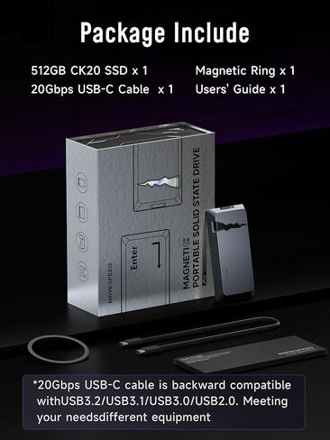 سرعة التحرك 1 تيرابايت SSD محمول مع شفط مغناطيسي - قراءة 2060 ميجابايت/ثانية، متوافق مع iPhone 15/16/PC، تصميم خفيف للغاية من سبائك الزنك in Saudi Arabia