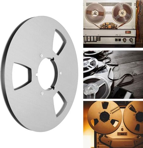 1/4 10.5 Inch Empty Takeup Reel, Empty Takeup Reel 3 Hole Universal Opening Machine Part Stainless Steel Screws for Reel to Reel Tape Player (Silver) in Saudi Arabia