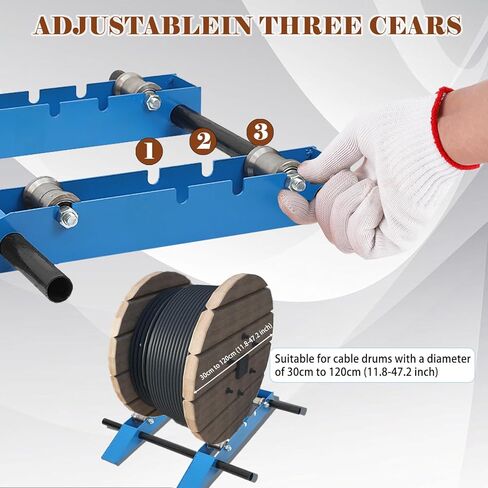 Wire Cable Reel Roller Stand 4400 LBS Heavy Duty Commercial Industrial Grade Steel Wire Dispenser, Reel Unwinder for Cable Reels up to 47'', Wire Reel Caddy for Cord Management in Saudi Arabia