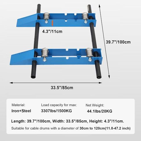 Wire Cable Reel Roller Stand 4400 LBS Heavy Duty Commercial Industrial Grade Steel Wire Dispenser, Reel Unwinder for Cable Reels up to 47'', Wire Reel Caddy for Cord Management in Saudi Arabia
