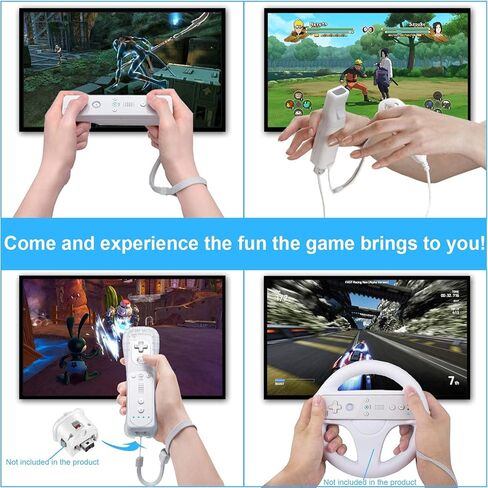 وحدة تحكم SogYupk بديلة لجهاز التحكم عن بعد Wii مع عصا التحكم Nunchaku، متوافقة مع وحدة تحكم Nintendo Wii وWii U، لوحة ألعاب مع غطاء من السيليكون وحزام معصم (مجموعة بيضاء واحدة) (متجددة) in Kuwait