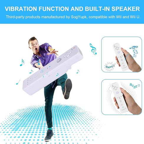 وحدة تحكم SogYupk بديلة لجهاز التحكم عن بعد Wii مع عصا التحكم Nunchaku، متوافقة مع وحدة تحكم Nintendo Wii وWii U، لوحة ألعاب مع غطاء من السيليكون وحزام معصم (مجموعة بيضاء واحدة) (متجددة) in Kuwait