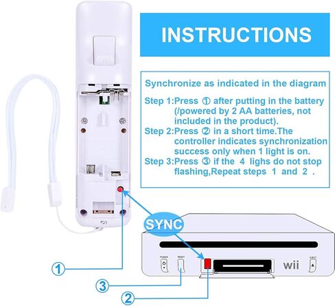 وحدة تحكم SogYupk بديلة لجهاز التحكم عن بعد Wii مع عصا التحكم Nunchaku، متوافقة مع وحدة تحكم Nintendo Wii وWii U، لوحة ألعاب مع غطاء من السيليكون وحزام معصم (مجموعة بيضاء واحدة) (متجددة) in Kuwait