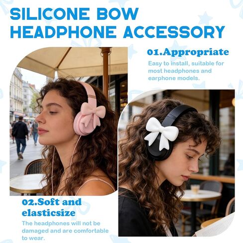6 Pack Silicone Bow Headphone Accessory, Silicone Headphone Accessory, Headphone Bow Accessories, Easy to Apply, Bow for Headphones in Saudi Arabia