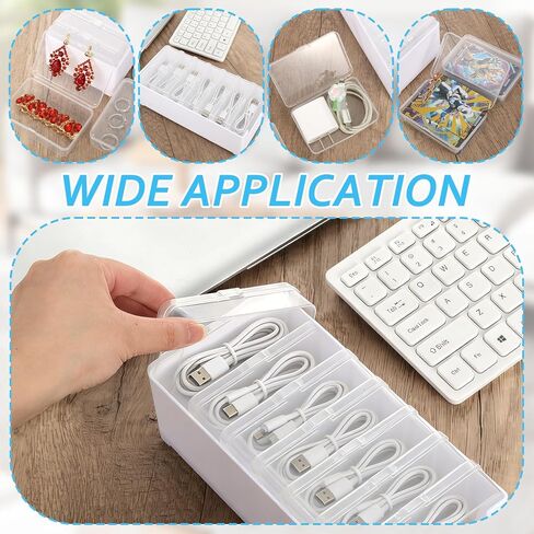 4 Set Cable Organizer Box with 7 Clear Switch Case Power Cord Organizer Desktop Cable Management Box Desktop Charger Cord Storage Organizer Box for Office Home Desk Accessories Stationery Supplies in Saudi Arabia