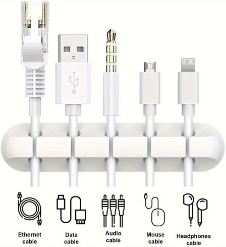 Cable Organizers USB Cable Holder Wire Organizer Cord Clips,Cord Organizer and Management,Cord Holder for Desk Home and Office (3,5,7 Slots) in Saudi Arabia