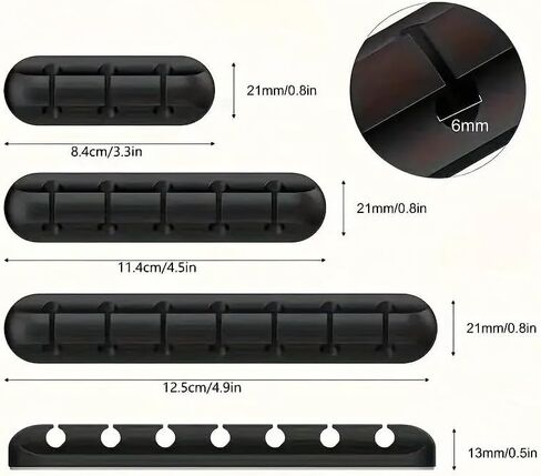 Cable Organizers USB Cable Holder Wire Organizer Cord Clips,Cord Organizer and Management,Cord Holder for Desk Home and Office (3,5,7 Slots) in Saudi Arabia