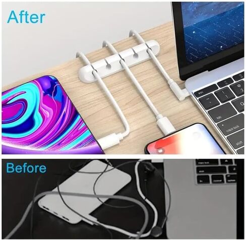 Cable Organizers USB Cable Holder Wire Organizer Cord Clips,Cord Organizer and Management,Cord Holder for Desk Home and Office (3,5,7 Slots) in Saudi Arabia