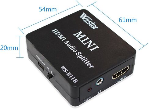 Wiistar HDMI Audio Extractor HDMI to HD and Optical TOSLINK SPDIF Coaxial + 3.5mm Stereo Splitter Converter for DVD HDTV PS4 in Saudi Arabia