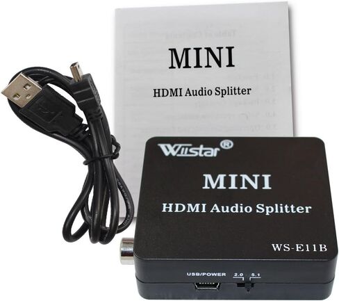 Wiistar HDMI Audio Extractor HDMI to HD and Optical TOSLINK SPDIF Coaxial + 3.5mm Stereo Splitter Converter for DVD HDTV PS4 in Saudi Arabia