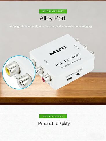 PAL to NTSC/NTSC to PAL Mutual Conversion TV System Converter, Gold-Plated Ports, Compact Design, Used for TV/Computer/Set-top Box/Monitor/Projector in Saudi Arabia