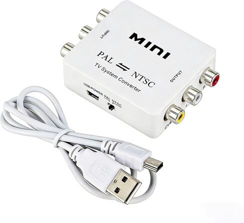 PAL to NTSC/NTSC to PAL Mutual Conversion TV System Converter, Gold-Plated Ports, Compact Design, Used for TV/Computer/Set-top Box/Monitor/Projector in Saudi Arabia
