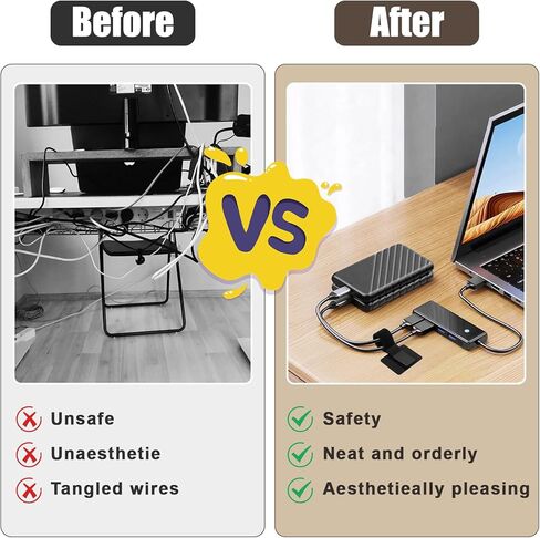 20 Pcs Hook and Loop Cable Straps, Cable Management Under Desk, Self Adhesive Wire Organizers for Cords, Reusable & Adjustable Cord Organizers for Desk, Home Office Essentials, Black in Saudi Arabia