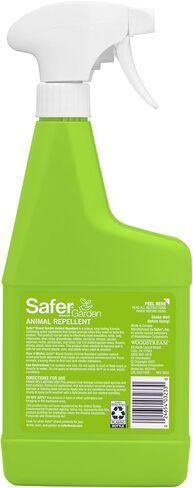 Safer Garden Animal Repellent Ready-to-Use Spray – Dual-Action Formula Repels Birds, Cats, Deer, Dogs, Groundhogs, Rabbits, Raccoons, Skunks & Squirrels – Protects up to 375 Sq Ft - SG3145, 24 fl oz in Saudi Arabia
