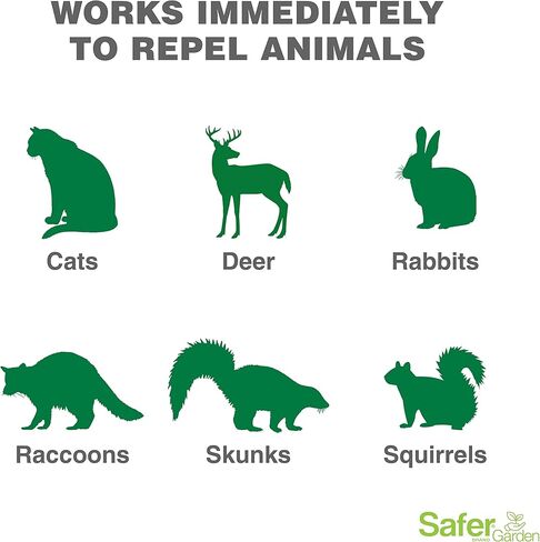 Safer Garden Animal Repellent Ready-to-Use Spray – Dual-Action Formula Repels Birds, Cats, Deer, Dogs, Groundhogs, Rabbits, Raccoons, Skunks & Squirrels – Protects up to 375 Sq Ft - SG3145, 24 fl oz in Saudi Arabia
