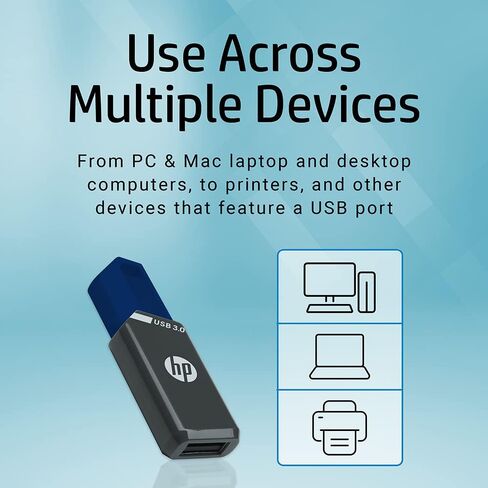 محرك أقراص فلاش HP 128GB x900w USB 3.0، تخزين ومشاركة يومي ومتقدم، النوع A، أجهزة الكمبيوتر، أجهزة الكمبيوتر المحمولة، أجهزة الكمبيوتر المكتبية، وحدة تخزين محمولة موثوقة، متينة، مثالية للمحترفين والمستخدمين العاديين، 5 عبوات in Saudi Arabia
