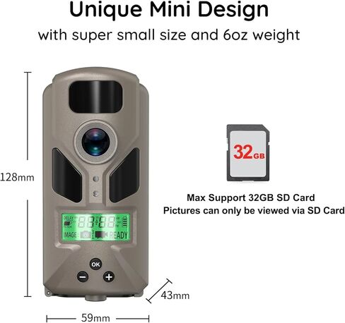 OUTDOOR EXPERT 20MP Mini Trail Camera 1080P Hunting Trail Camera with No Glow 940nm Night Vision Motion Activated IP66 Waterproof,80ft Illumination Range Hunting Game Cam for Wildlife Monitoring-Grey in Saudi Arabia