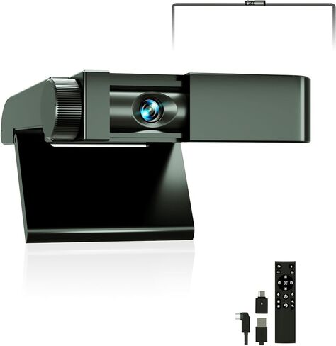 4K Webcam - 1/2.55" Sensor, Dual Autofocus, Digital Microphone, Metal Unibody Sculpted Mini Web Cam for Laptop/PC/Mac, Plug & Play, Privacy Cover, Remote, Streaming Camera for Live Meeting (Black) in Saudi Arabia