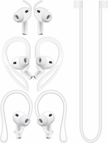 مجموعة A-Focus المضادة للانزلاق لـ AirPods Pro 3، خطاف أذن من السيليكون قابل للتعديل، تصميم مريح، أجنحة، خطافات أذن، حزام، ملحقات سماعات أذن رياضية، طرف أذن متوافق مع AirPods Pro 3، أبيض in Saudi Arabia