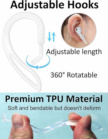 مجموعة A-Focus المضادة للانزلاق لـ AirPods Pro 3، خطاف أذن من السيليكون قابل للتعديل، تصميم مريح، أجنحة، خطافات أذن، حزام، ملحقات سماعات أذن رياضية، طرف أذن متوافق مع AirPods Pro 3، أبيض in Saudi Arabia