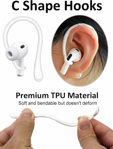 مجموعة A-Focus المضادة للانزلاق لـ AirPods Pro 3، خطاف أذن من السيليكون قابل للتعديل، تصميم مريح، أجنحة، خطافات أذن، حزام، ملحقات سماعات أذن رياضية، طرف أذن متوافق مع AirPods Pro 3، أبيض in Saudi Arabia
