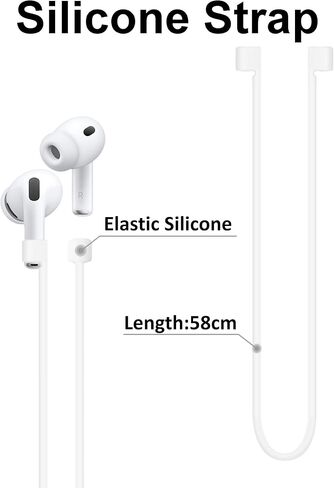 مجموعة A-Focus المضادة للانزلاق لـ AirPods Pro 3، خطاف أذن من السيليكون قابل للتعديل، تصميم مريح، أجنحة، خطافات أذن، حزام، ملحقات سماعات أذن رياضية، طرف أذن متوافق مع AirPods Pro 3، أبيض in Saudi Arabia
