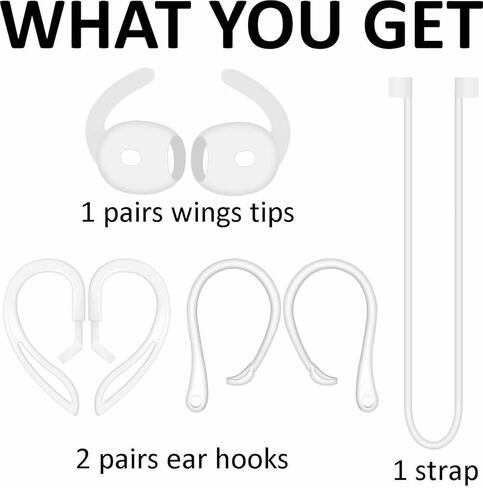 مجموعة A-Focus المضادة للانزلاق لـ AirPods Pro 3، خطاف أذن من السيليكون قابل للتعديل، تصميم مريح، أجنحة، خطافات أذن، حزام، ملحقات سماعات أذن رياضية، طرف أذن متوافق مع AirPods Pro 3، أبيض in Saudi Arabia