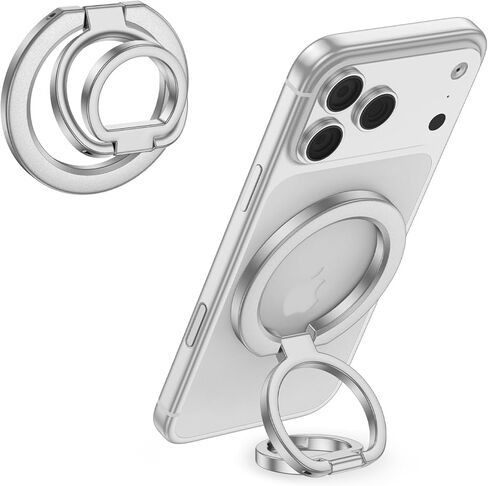 حامل حلقة الهاتف المغناطيسي MagSafe Grip Stand لهاتف iPhone 17 Pro Max 17e Air 16e 16 15 14 13 12 Pro حلقة إصبع مغناطيسية مزدوجة الجوانب مع مسند قابل للتعديل لهاتف Samsung Galaxy S26 S25 S24 S23 S22 S21 in Saudi Arabia