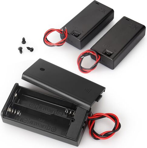 VWEICYY 3PCS 2 x 1.5V AA Battery Holder Enclosures with Wire Leads and On/Off Switch in Saudi Arabia