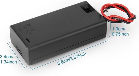 VWEICYY 3PCS 2 x 1.5V AA Battery Holder Enclosures with Wire Leads and On/Off Switch in Saudi Arabia