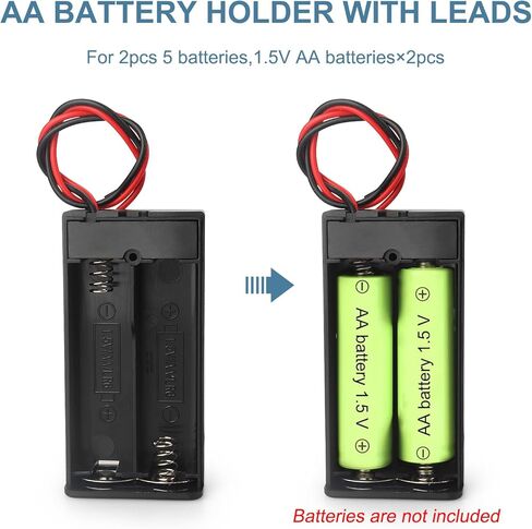 VWEICYY 3PCS 2 x 1.5V AA Battery Holder Enclosures with Wire Leads and On/Off Switch in Saudi Arabia