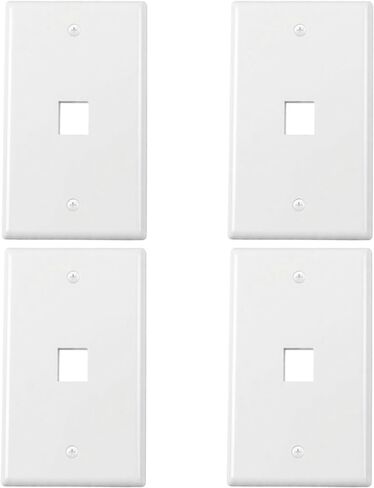 26 حزمة من لوحة الحائط Keystone بمنفذ واحد عصابة واحدة لمقبس RJ45 Keystone وإدراج وحدات منفذ إيثرنت لوحات الشبكة Cat6 غطاء صندوق موصل مقرنة، أبيض in Kuwait