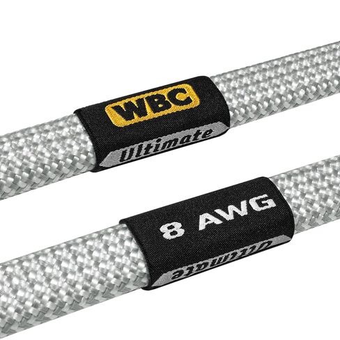 WORLDS BEST CABLES 6 Foot Ultimate - 8 AWG - Ultra-Pure OFC - Premium Audiophile HiFi Speaker Cable Pair with Eminence Gold Banana (x2) & Spade (x2) Plugs & Silver Tweed Jacket in Saudi Arabia