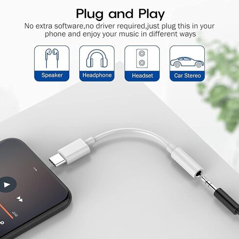 محول مقبس سماعة الرأس USB C إلى 3.5 ملم وقارئ بطاقة ذاكرة USB C SD لهاتف iPhone 15/15 Pro/Pro Max/Plus، سلك كابل Aux Dongle من النوع C متوافق مع iPad وSamsung Galaxy S23/S23/S22/S21Ultra وMacBook in Kuwait