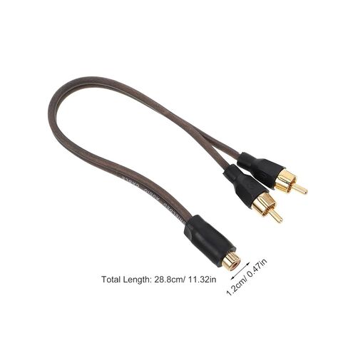 Car Audio RCA Cable Splitter 1 to 2 Y Adapter Dual Male to Female Pure Copper Signal Cable for Car Speaker Stereo Installation in Saudi Arabia