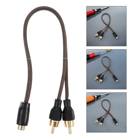 Car Audio RCA Cable Splitter 1 to 2 Y Adapter Dual Male to Female Pure Copper Signal Cable for Car Speaker Stereo Installation in Saudi Arabia