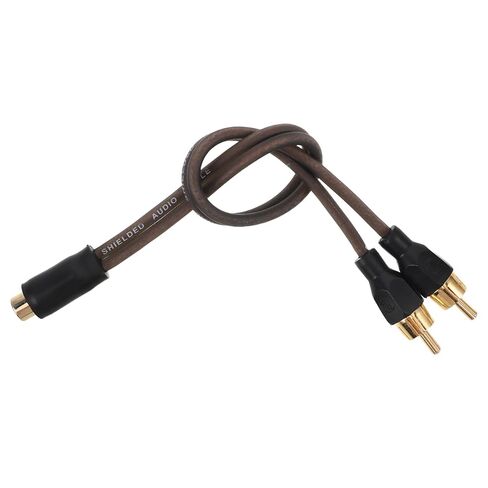 HANABASS Dual Male RCA Splitter Cable Copper Car Audio RCA Adapter 1 to 2 Y-Splitter Cord Female to Dual Male for Car Stereo Amplifier Installation in Saudi Arabia