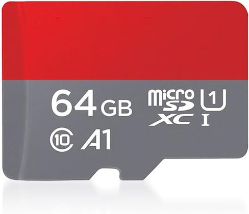 بطاقة MicroSD بسعة 64 جيجابايت مع محول، A1، C10، U1، بطاقة ذاكرة قراءة بسرعة 150 ميجابايت/ثانية للهواتف الذكية والكمبيوتر اللوحي والألعاب والفيديو عالي الدقة بالكامل، رمادي in Saudi Arabia