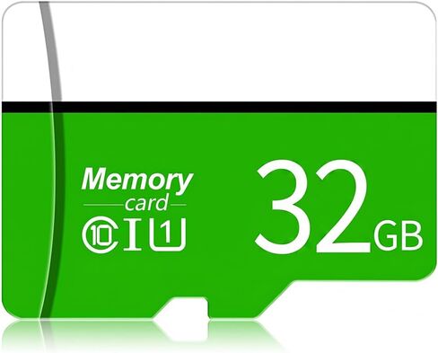 بطاقة MicroSD بسعة 32 جيجابايت مع محول، A1، C10، U1، قراءة بسرعة 150 ميجابايت/ثانية للهواتف الذكية والكمبيوتر اللوحي والألعاب والفيديو عالي الدقة بالكامل، أخضر in Saudi Arabia