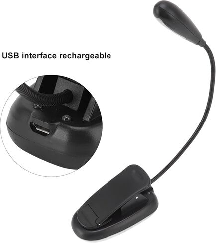 Fafeicy ClampHolder On Light, Rechargeable USB Flexible Gooseneck LED Clamp Holder, Battery Powered for Reading, Dorm Room, Office, Bedroom in Saudi Arabia