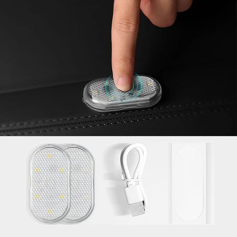 Warm White Car LED Lights Interior Car Lights with 6 Bright LED Lamp Beads Portable Night Reading Light USB Rechargeable Lighting Light 2Pcs in Saudi Arabia