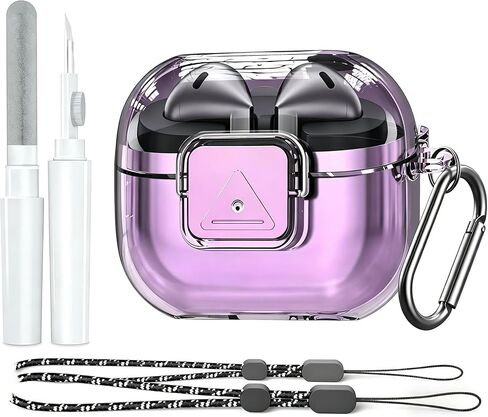 [5 في 1] بالنسبة ل Samsung Galaxy Buds 3 Pro Case مع مقطع قفل آمن ، و Care Clear Clear المرن المرن لـ Galaxy Buds Pro 3 مع طقم نظافة ، وكارابينر و 2 شبل in Kuwait