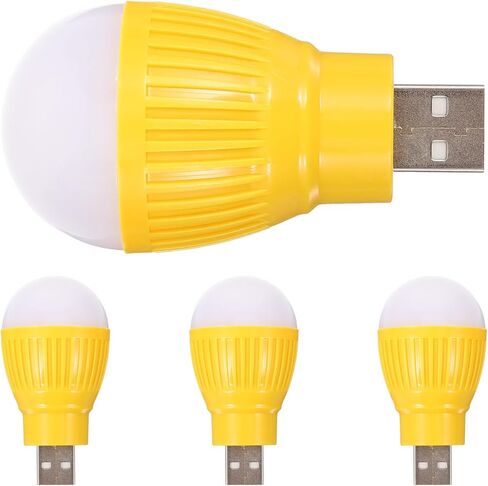 4pcs USB LED Mini Light Bulbs Portable Emergency Small Night Lights Yellow USB Powered Lamps for Home Camping Car Use in Kuwait