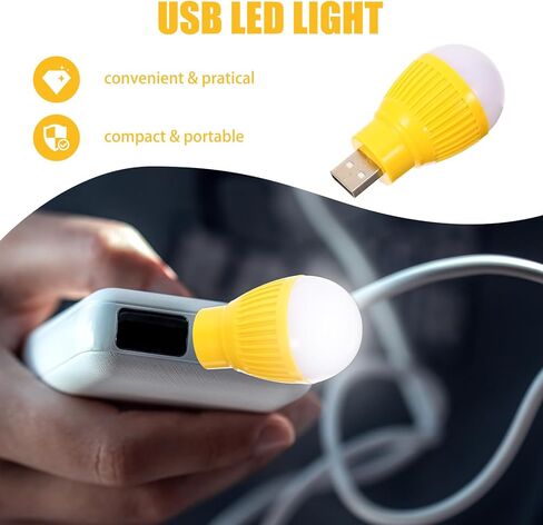 4pcs USB LED Mini Light Bulbs Portable Emergency Small Night Lights Yellow USB Powered Lamps for Home Camping Car Use in Kuwait