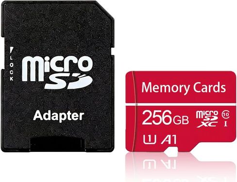 256GB Class 10 MicroSDHC Flash Memory Card with Adapter for Mobile Device Storage Phone, Tablet, Drone & Full HD Video Recording - C10, U1 in Saudi Arabia