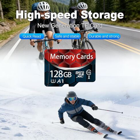 128GB Class 10 MicroSDHC Flash Memory Card with Adapter for Mobile Device Storage Phone, Tablet, Drone & Full HD Video Recording in Saudi Arabia
