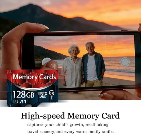 128GB Class 10 MicroSDHC Flash Memory Card with Adapter for Mobile Device Storage Phone, Tablet, Drone & Full HD Video Recording in Saudi Arabia
